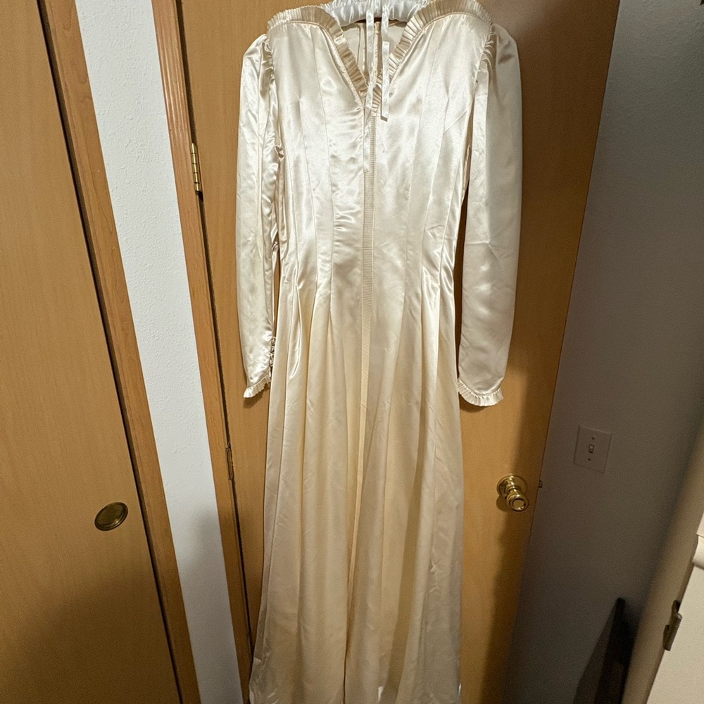 1930s champagne silk satin gown.
